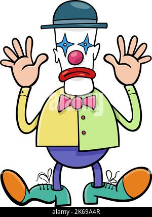 Cartoon illustration of funny clown or mime comic character Stock Vector