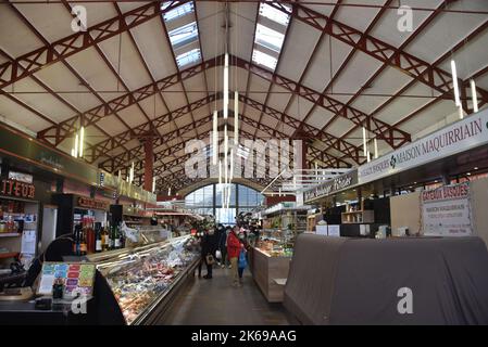 Biarritz, France - 15 Jan, 2022: Las Halles food market in Biarritz Stock Photo