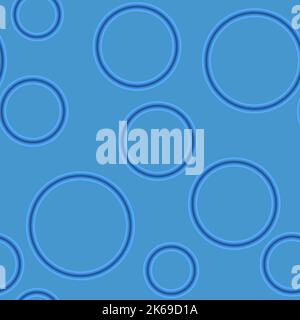 Geometric abstract seamless pattern random azure rings light blue background Stock Photo