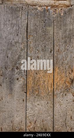 Wooden doors in all their texture and natural rotten beauty. with rusty nails Stock Photo