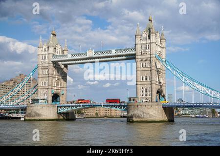 The Tower Bridge on the River Thames in London, England United Kingdom UK Stock Photo