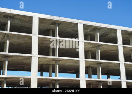 Concrete structure at construction site of a new apartment building, London England United Kingdom UK Stock Photo