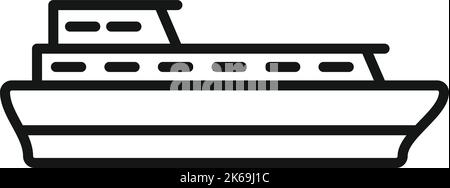 Water ferry boat icon outline vector. River ship. Sea steamboat Stock Vector