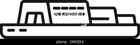 Steamboat icon outline vector. River ship. Cargo front Stock Vector