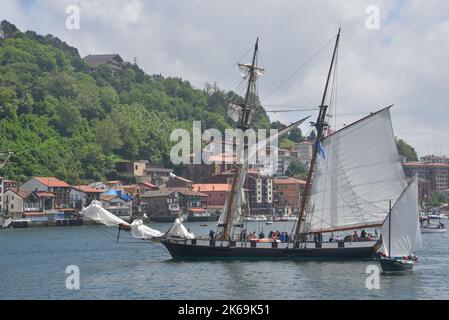 Pasaia, Spain - 27 May, 2022: tall ships and sailing boats at the Pasaia Maritime Festival, Gipzukoa, Spain Stock Photo