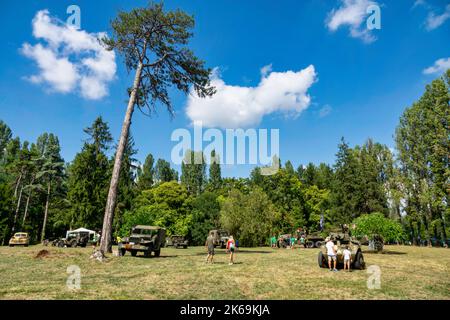 28 august 2022 Villa Varda Brugnera Italy: Military-historical reconstruction of fights of times of the First World war Stock Photo