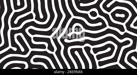 Black abstract organic Turing patern Stock Vector