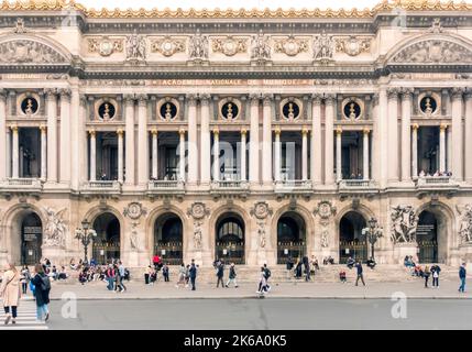 Exterior front of Palais Garnier, Opera House, Paris, France Stock Photo