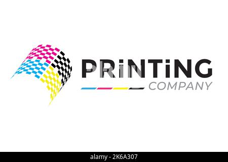 Modern Printing Company Logo Design Stock Vector