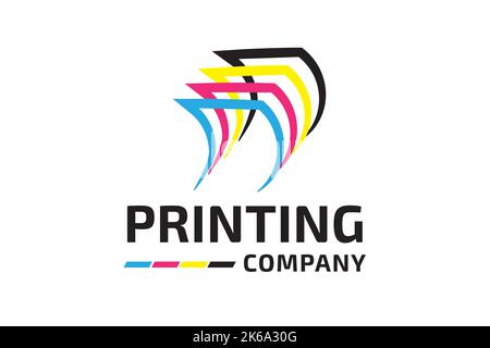 Abstract Printing Company Logo Design Stock Vector