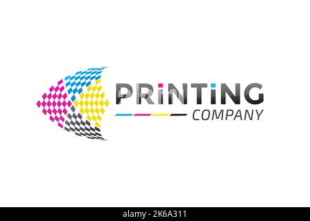 Abstract Printing Company Logo Design Stock Vector