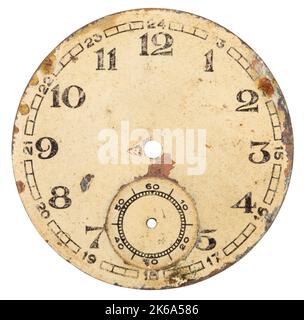 antique watch dial isolated on white background Stock Photo