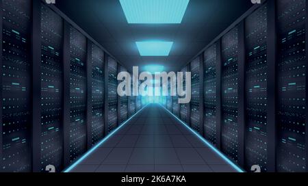 Working data center Stock Vector