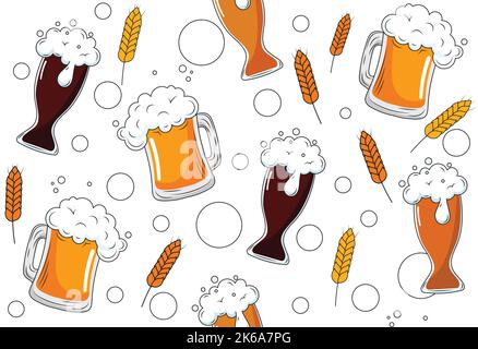 Beer seamless pattern Stock Vector