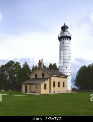 Cana Island Lighthouse, Door County, Wisconsin, USA on shores of Lake Michigan Stock Photo