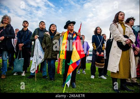 Amsterdam, Netherlands. 12th Oct, 2022. An Indigenous man is seen ...