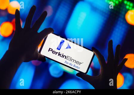 Brazil. 12th Oct, 2022. In this photo illustration, the PerkinElmer logo is displayed on a smartphone screen. (Photo by Rafael Henrique/SOPA Images/Sipa USA) Credit: Sipa USA/Alamy Live News Stock Photo