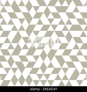 Geometric vector pattern with beige and white triangles. Geometric modern ornament. Seamless abstract background Stock Vector