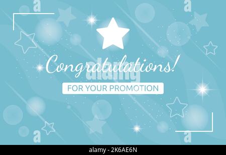 Stars Congratulations Promotion Job Good Work Business Office Card Template Stock Vector