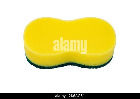 Dishwashing sponge scrubber cleaner scrub utensil abrasive soft isolated white background Stock Photo