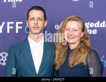 Jeremy Strong and Emma Wall attend presentation of movie Armageddon Time during 60th New York Film Festival at Alice Tully Hall on October 12, 2022 Stock Photo