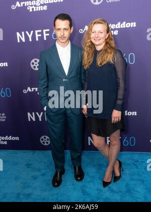 Jeremy Strong and Emma Wall attend presentation of movie Armageddon Time during 60th New York Film Festival at Alice Tully Hall on October 12, 2022 Stock Photo