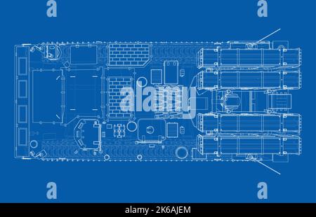 Military track missle system. Vector Stock Vector