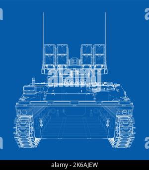 Military track missle system. Vector Stock Vector