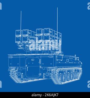 Military track missle system. Vector Stock Vector