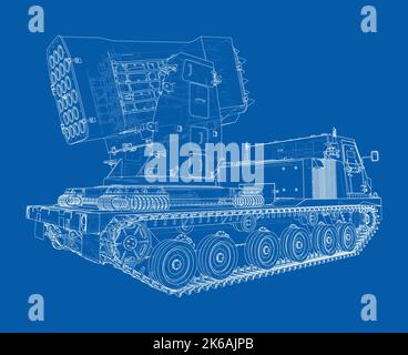 Military track missle system. Vector Stock Vector
