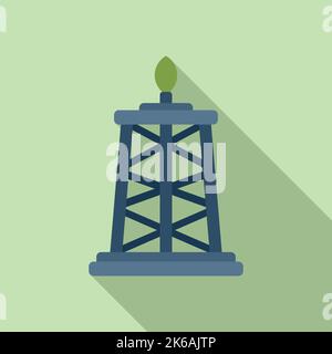 Eco petrol tower icon flat vector. Environmental clean. Ecology safe Stock Vector