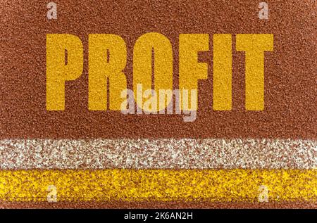 Business and finance concept. On the treadmill, lines and an inscription - PROFIT Stock Photo
