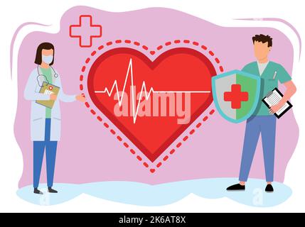 doctors on guard of human health and life Stock Vector