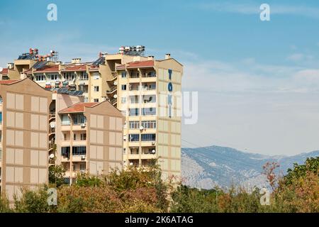 Antalya, Turkey - October 12, 2022: Toki social housing built in rural area in Antalya Turkey Stock Photo