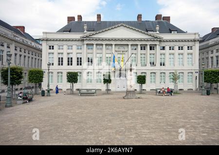 Building of the Flemish Government in Martyrs Square (Place des Martyrs), Brussels, Belgium Stock Photo