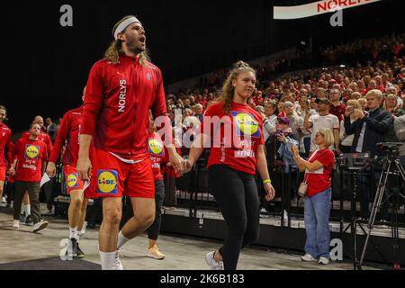 Copenhagen, Denmark. 12th Oct, 2022. Mikkel Hansen (24) of Denmark seen during the EHF Euro Cup handball match between Denmark and Spain at Royal Arena in Copenhagen. (Photo Credit: Gonzales Photo/Alamy Live News Stock Photo