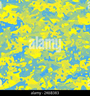 Brushstroke camouflage seamless pattern background. Vector illustration. Stock Vector
