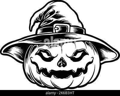 Happy Halloween Witchy Scream Silhouette Vector illustrations for your work Logo, mascot merchandise t-shirt, stickers and Label designs, poster Stock Vector