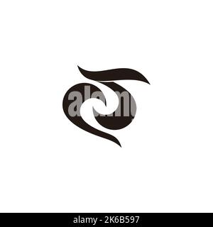 letter s curves motion ribbon logo vector Stock Vector