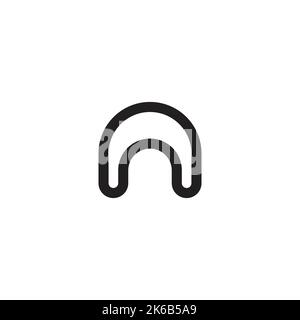 letter nn simple loop cute logo vector Stock Vector