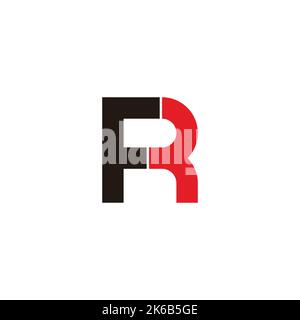 letter fr simple geometric colorful logo vector Stock Vector