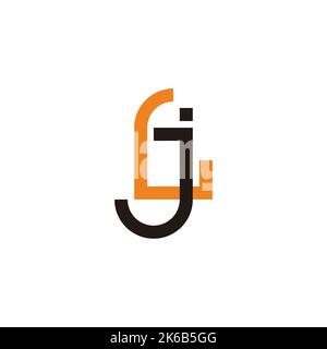 letter lj colorful linked geometric logo vector Stock Vector