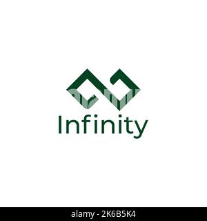 infinity green mountain line simple geometric logo vector Stock Vector