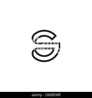 letter sg geometric outline round logo vector Stock Vector