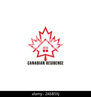 canadian residence house symbol logo vector Stock Vector