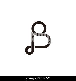 letter sp geometric line loop logo vector Stock Vector