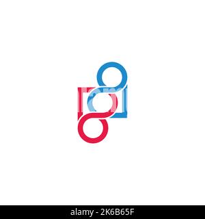 letter pd linked helix line infinity logo vector Stock Vector