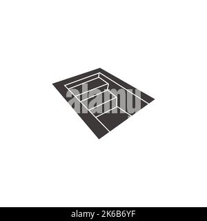 basement simple flat 3d logo vector Stock Vector