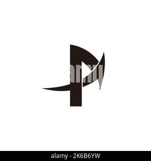 letter p swoosh geometric arrow logo vector Stock Vector
