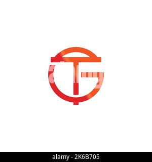 letter tg gradient circle geometric logo vector Stock Vector